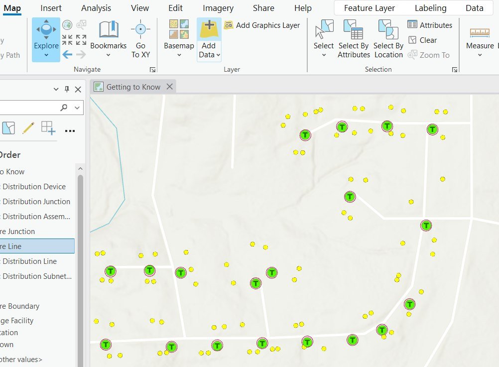 Distribution network mapped in a GIS — route optimization